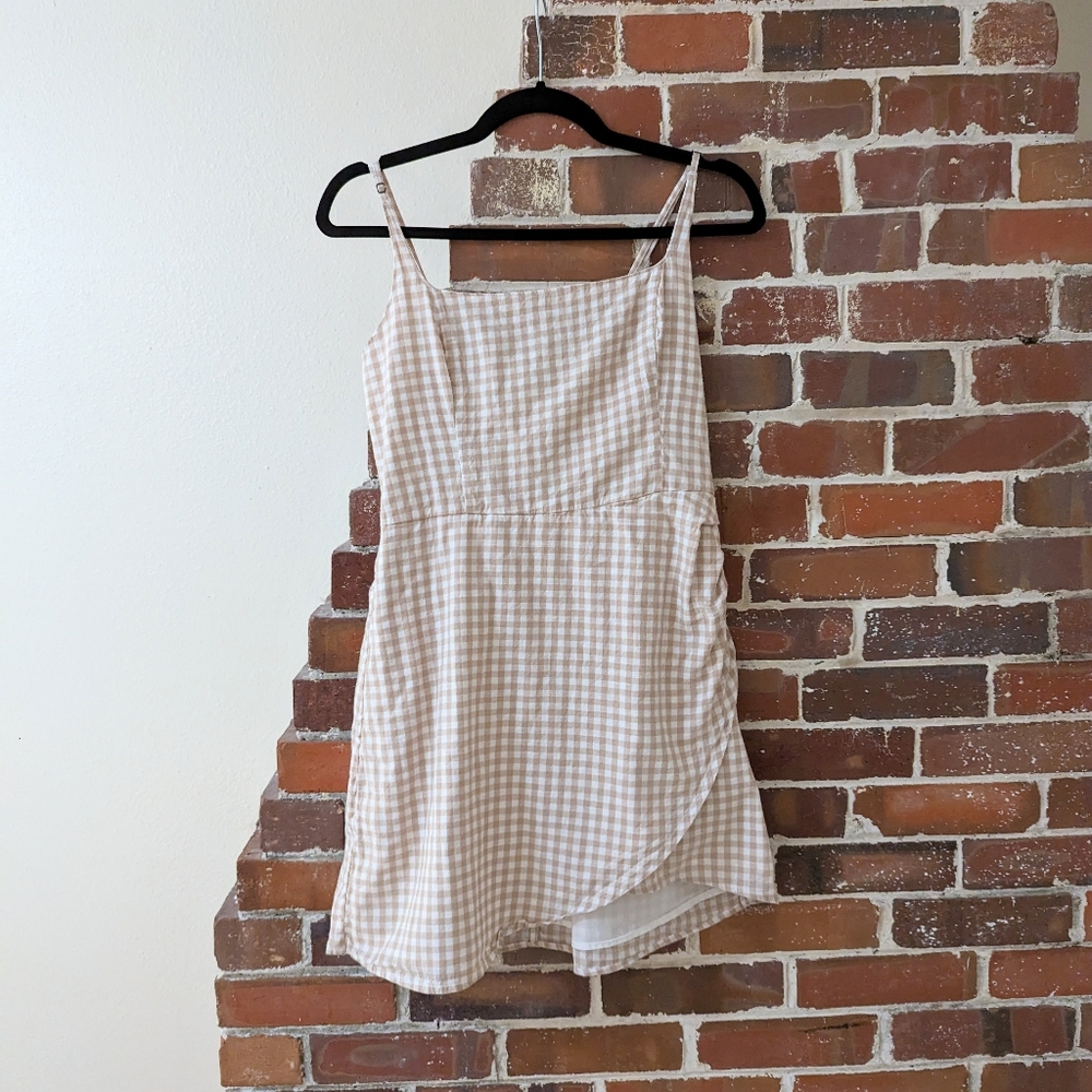 Abercrombie Plaid Scoop Neck Wrap Mini Dress, size M